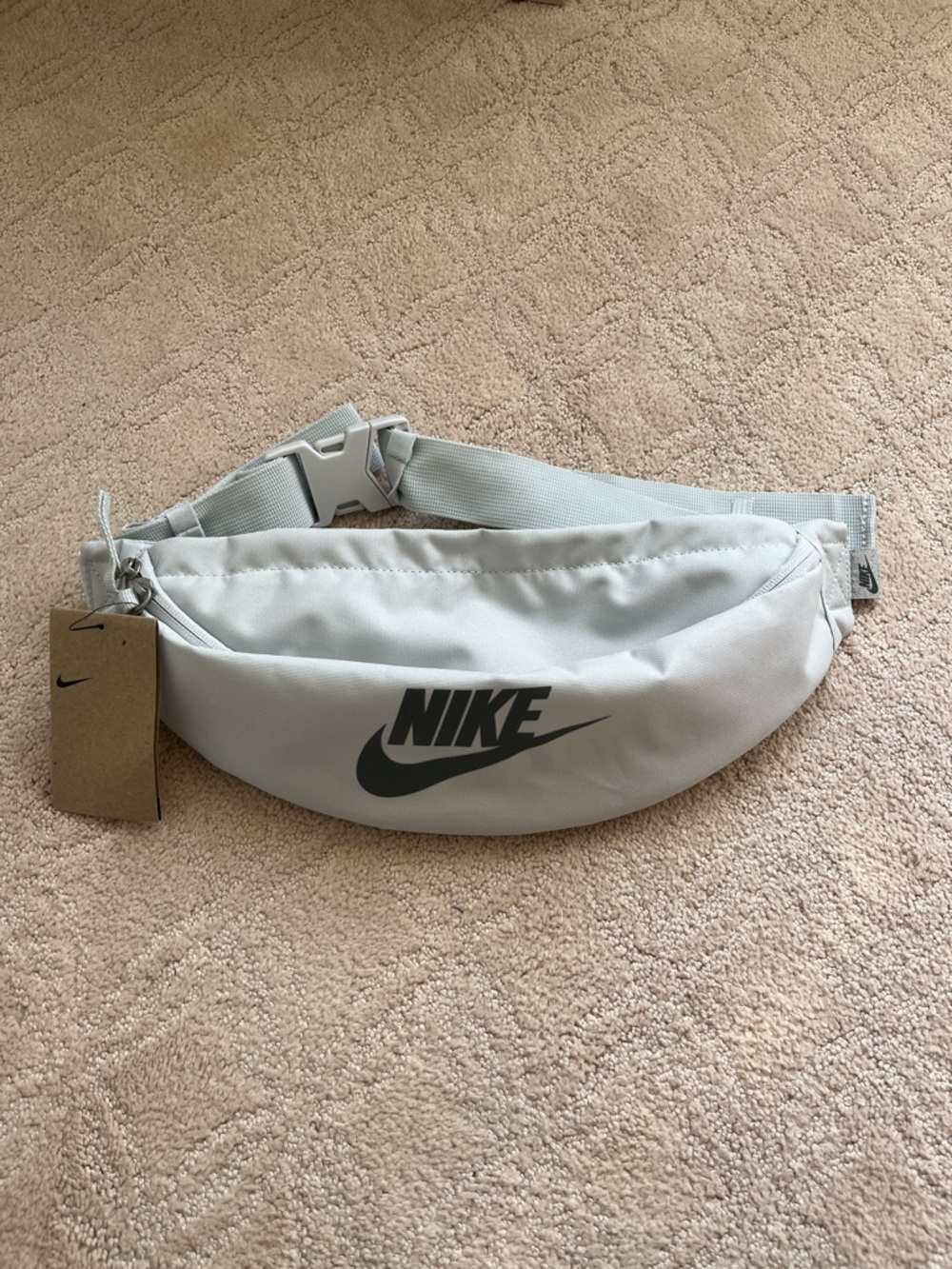 Nike Light Gray and Dark Waist Bag